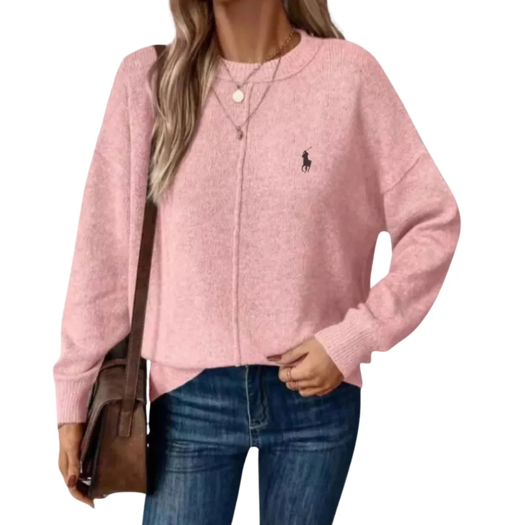 RL-Women's pink crew-neck sweater