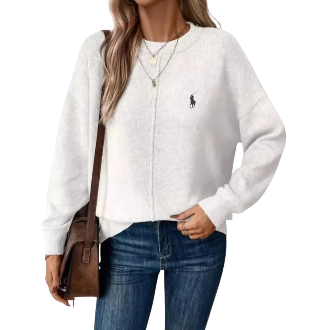 RL-Women's pink crew-neck sweater