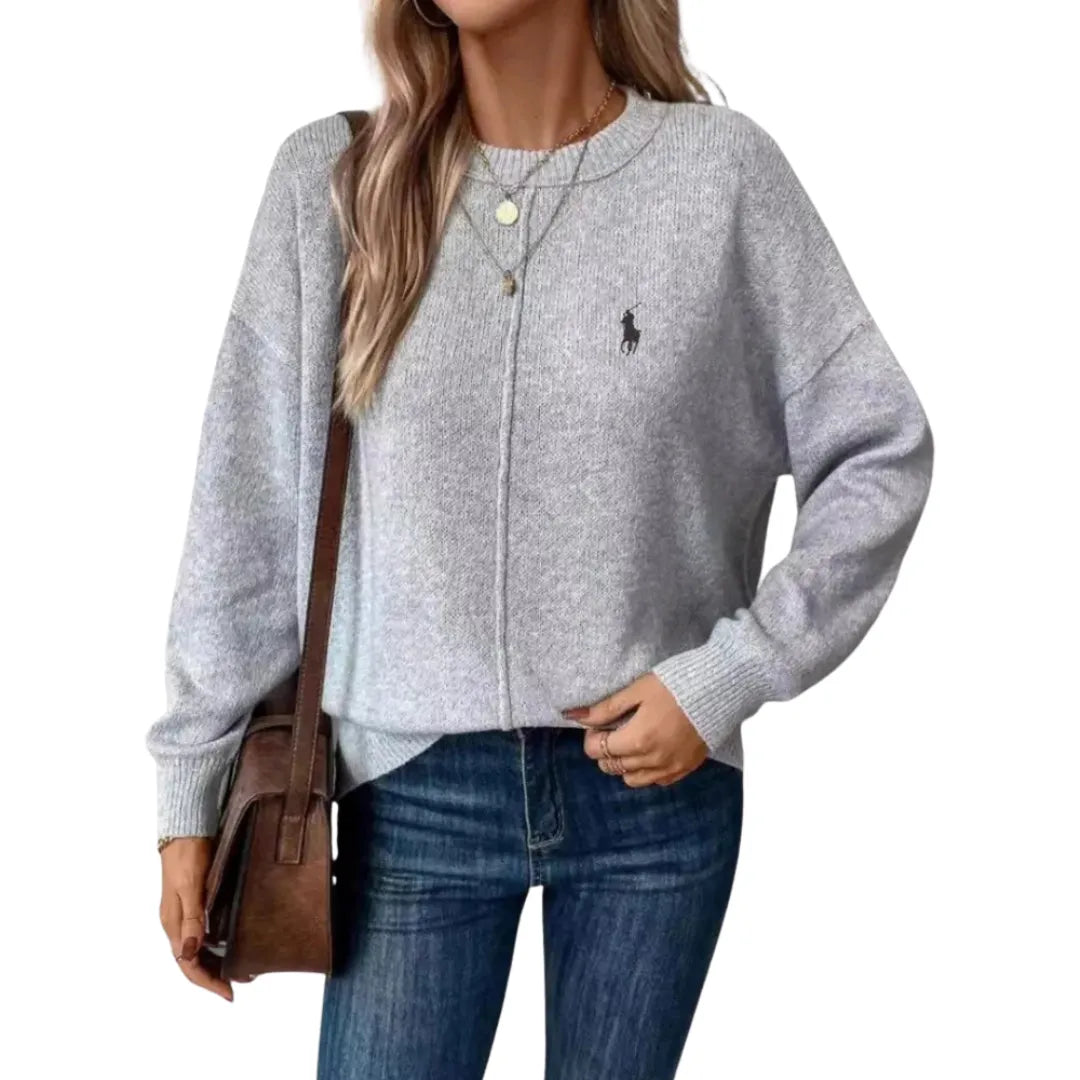 RL-Women's pink crew-neck sweater