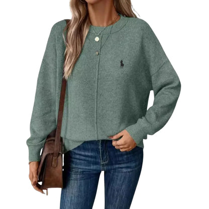 RL-Women's pink crew-neck sweater